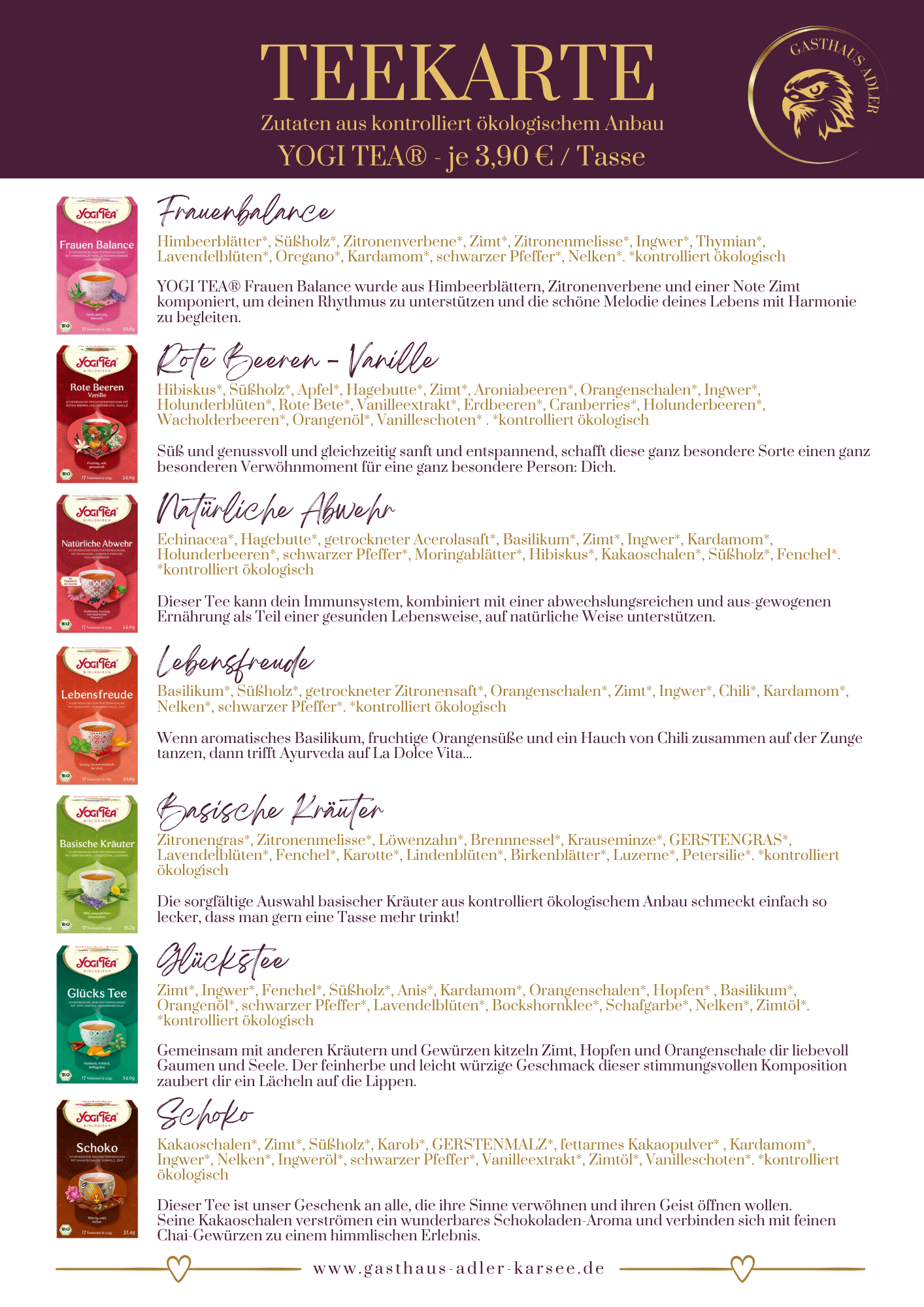 Teekarte Yogi Teas