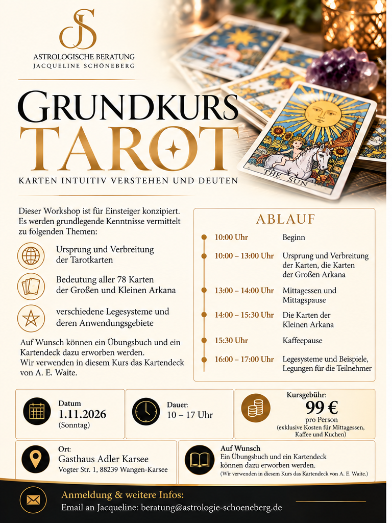 Grundkurs Tarot – Karten intuitiv verstehen und deuten